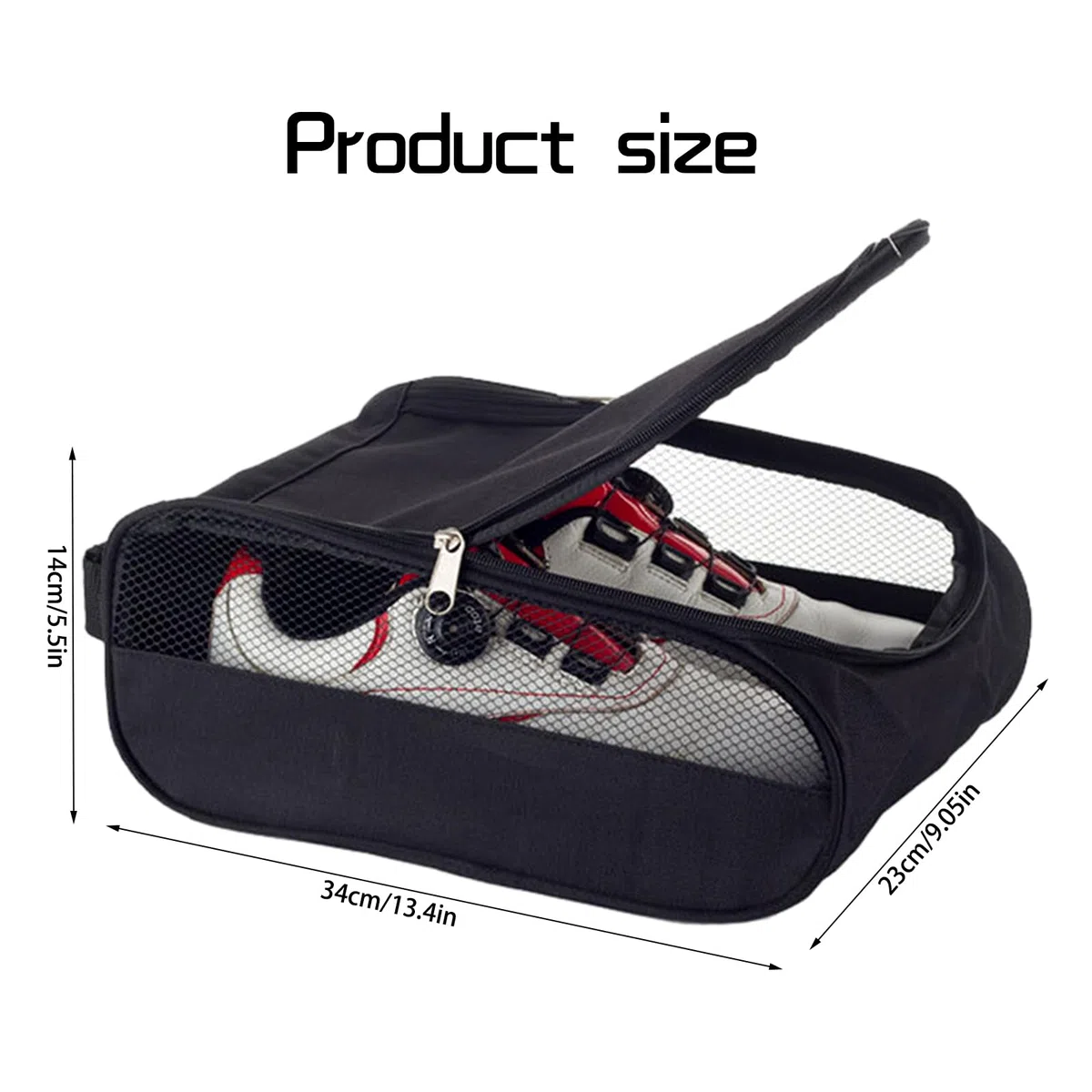 Bolsa de Zapatos de Golf para Hombres y Mujeres, Bolsa de Transporte Impermeable para Zapatos de Golf Bolsa Transpirable para Zapatos Bolsa de Botas de fútbol Deportivas (Negro)