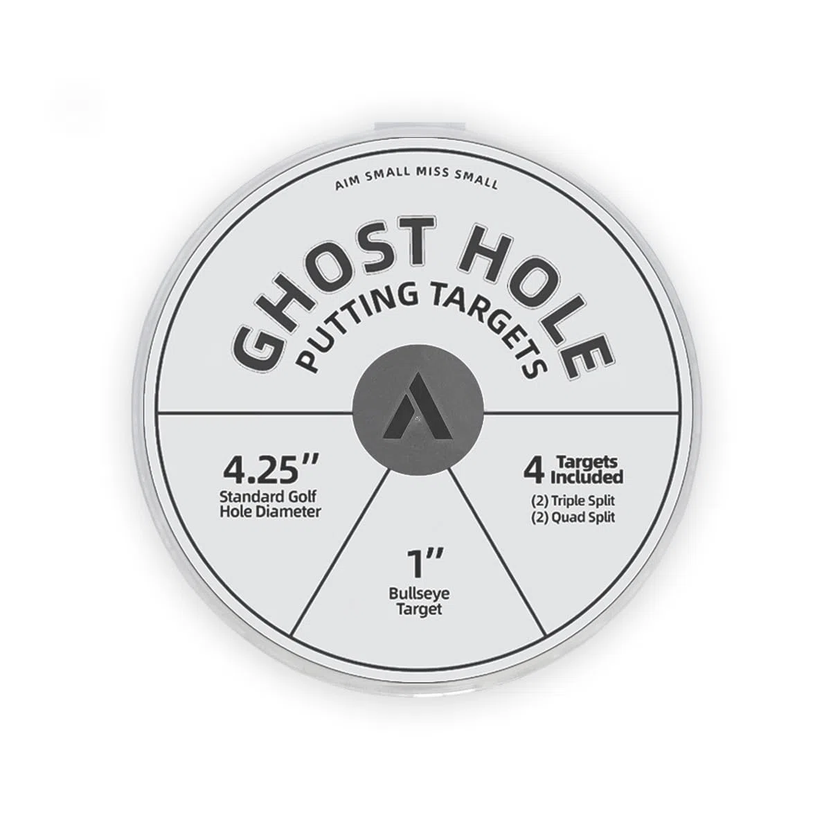 Putt Target Ghost Hole - Ayuda de Entrenamiento para Practicar Putting y Chipping. Disco Plano de tamaño Oficial para Uso en Interiores o Exteriores. Accesorios de Golf