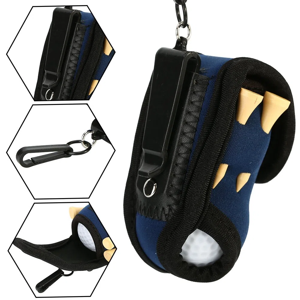 Alomejor Porta Pelotas de Golf Utilidad de Tela Cintura Bolsa 2 Pelotas de Golf 4 Tees de Golf Deportes Accesorios de Golf