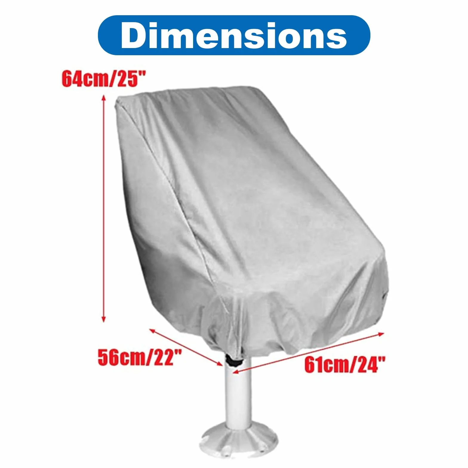 Funda para Asiento de Barco, Funda Protectora Elástica Impermeable y a Prueba de Polvo para Exteriores para Yate, Silla, 56x61x64cm