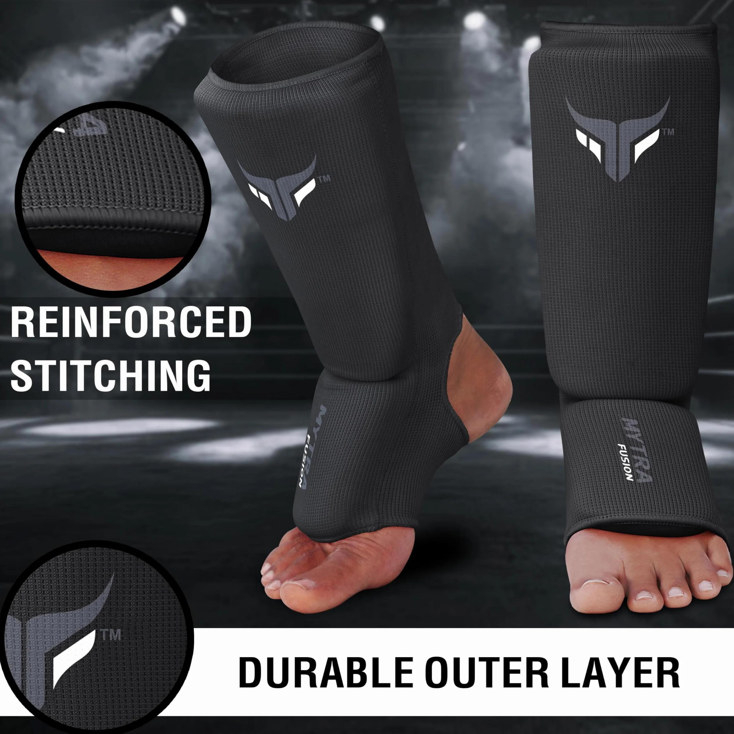 Espinilleras Kick Boxing Ligero Protector Estirable Acolchado Entrenamiento Muay Thai MMA Niño
