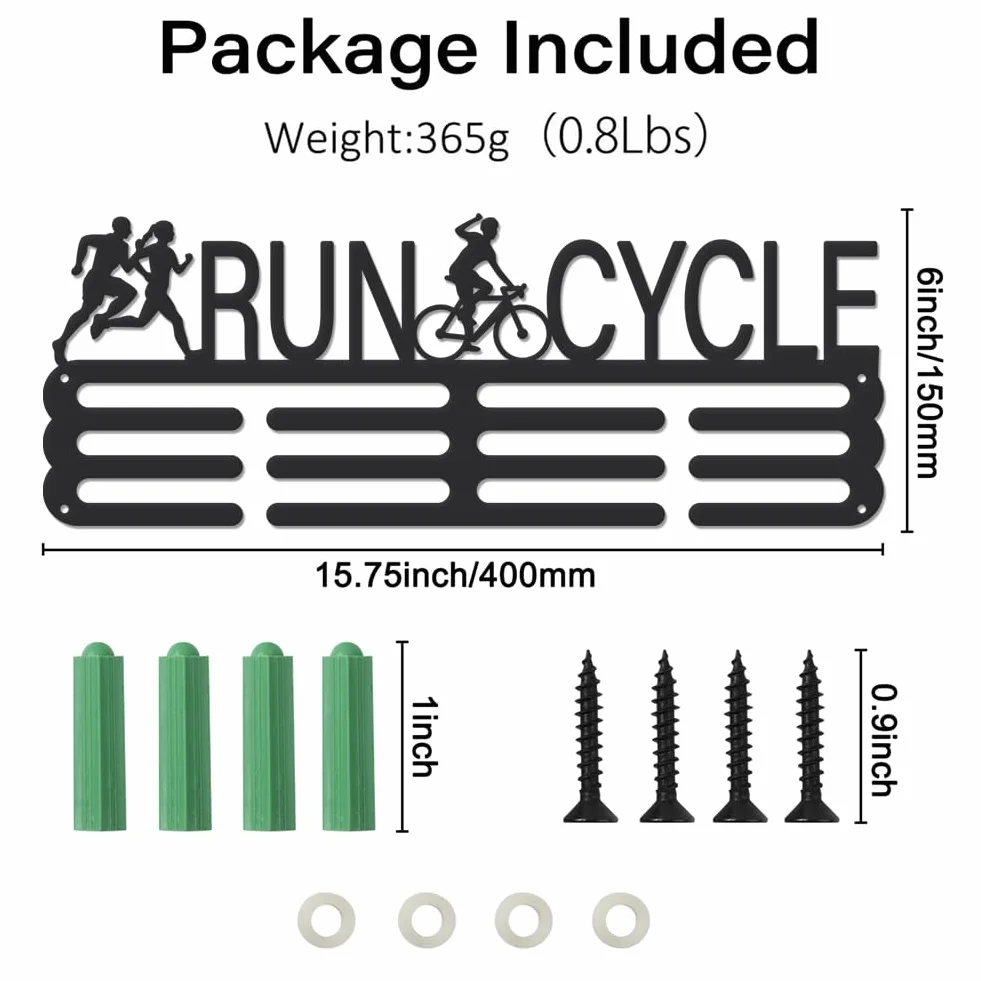 SUPERDANT Duatlón Run Cycle Medal Hanger Correr Ciclismo Estante Premios Ribbon Holder Medal Hook Display Wall Rack Frame Display Rack