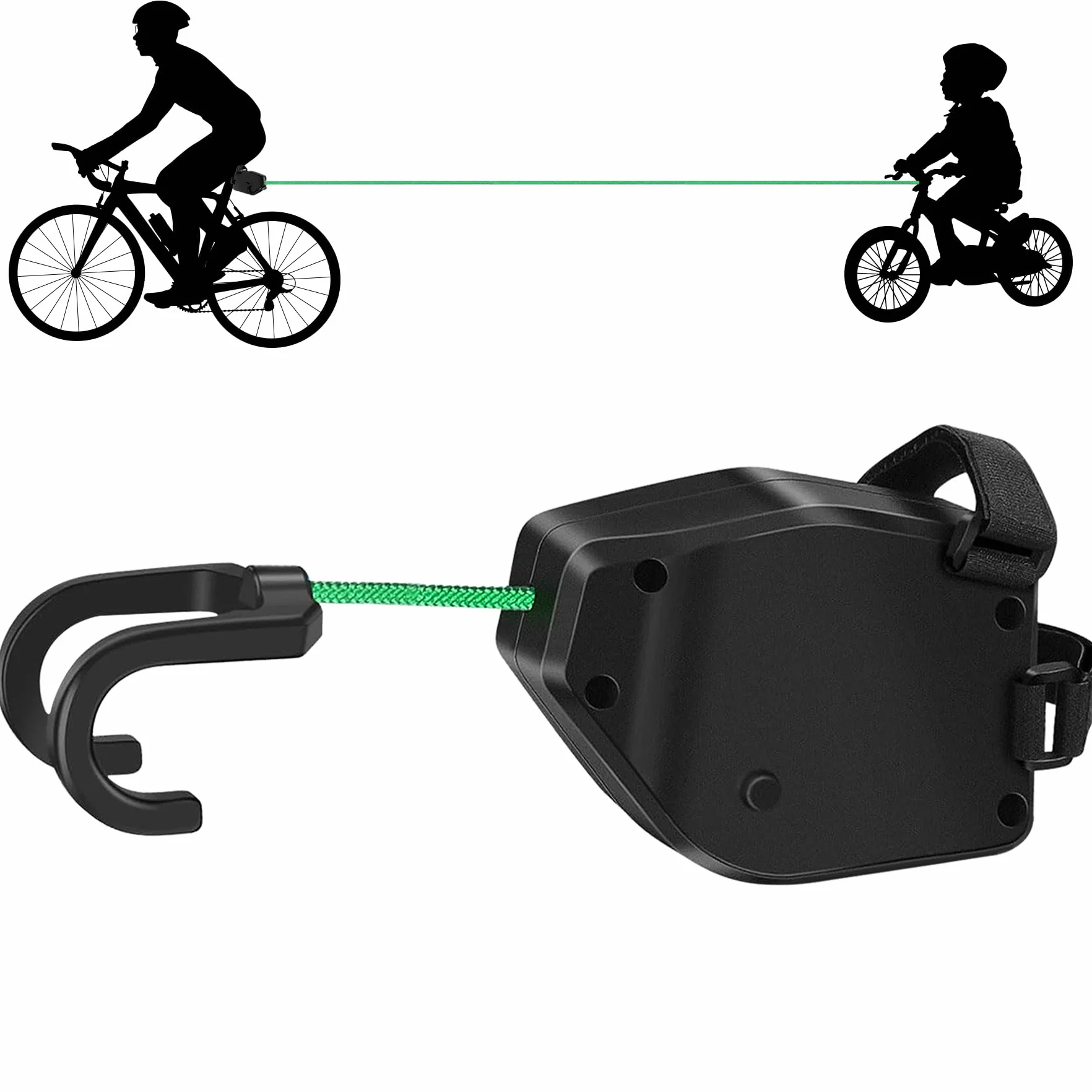 YeahBoom Cuerda de Remolque Bicicleta Niños,2,5m Portátil Retráctil Sistema de Remolcar,Remolque Bicicleta Cuerda Cable,Capacidad de Carga de 500 Libras para Todas Las Bicicletas, Viajes En Familia