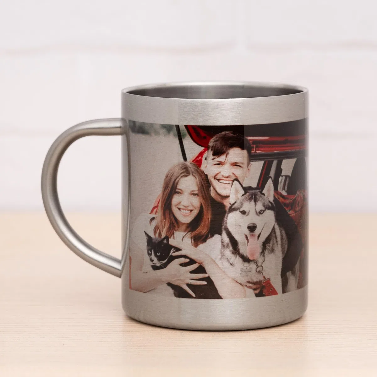 Wanapix | Taza de Acero Impresa de 20 cl. de Capacidad | Personalizada mediante Impresión a Color | Taza Pequeña para Camping y Montaña | Impresa con cualquier Texto o Imagen