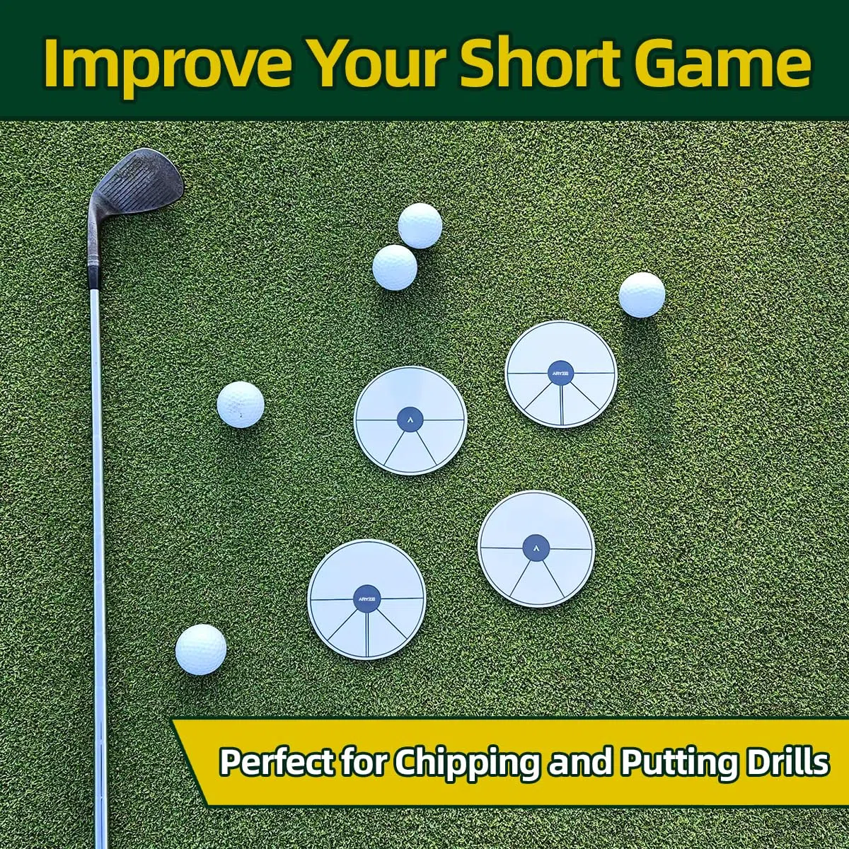 Putt Target Ghost Hole - Ayuda de Entrenamiento para Practicar Putting y Chipping. Disco Plano de tamaño Oficial para Uso en Interiores o Exteriores. Accesorios de Golf