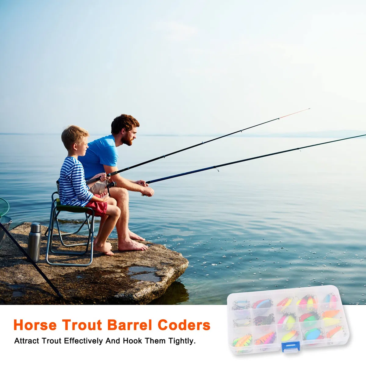 Juego de 43 cucharas de pesca spinner señuelos para perca lucio trucha kit de cebo de pesca con caja, señuelo metálico