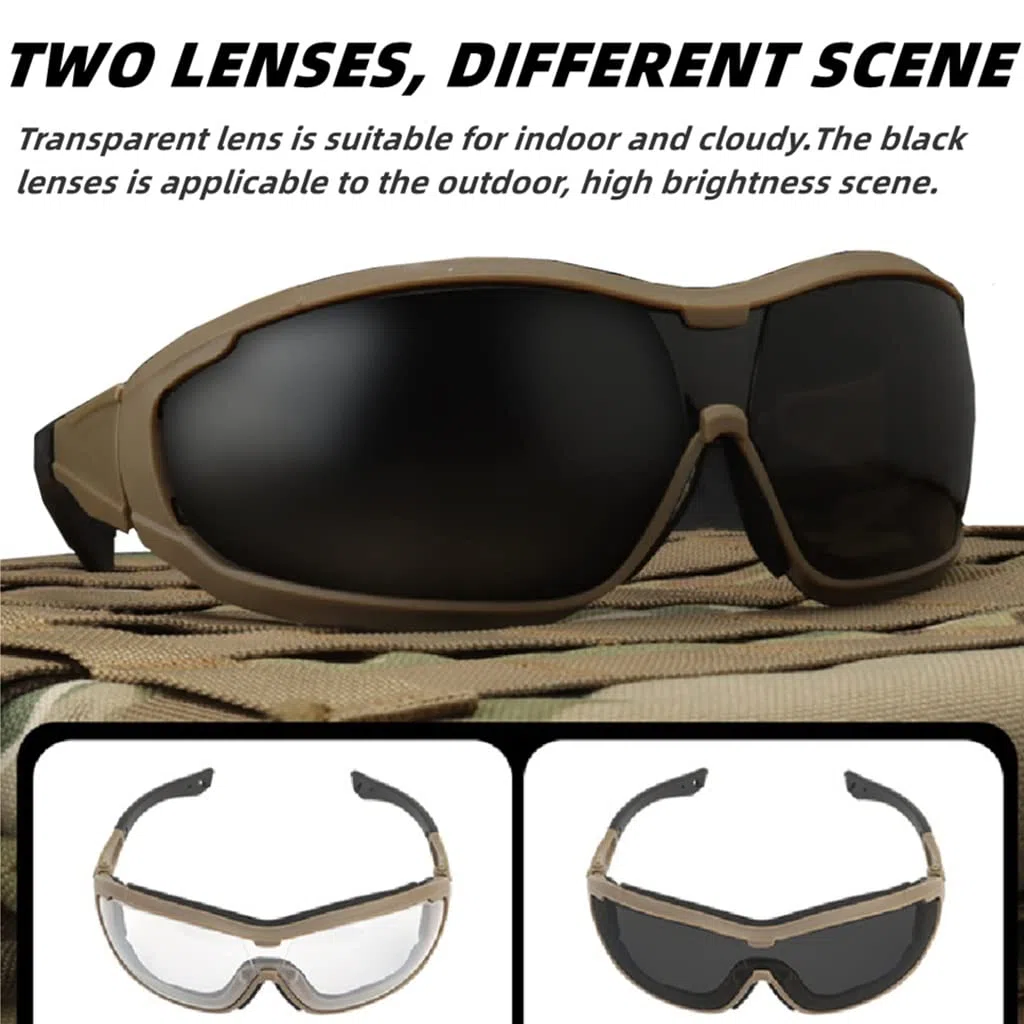 Gafas Tácticas Anti Viento Outdoor Lentes Intercambiables Airsoft Equitación Caza CS Deportes Ejército (Color : TL)