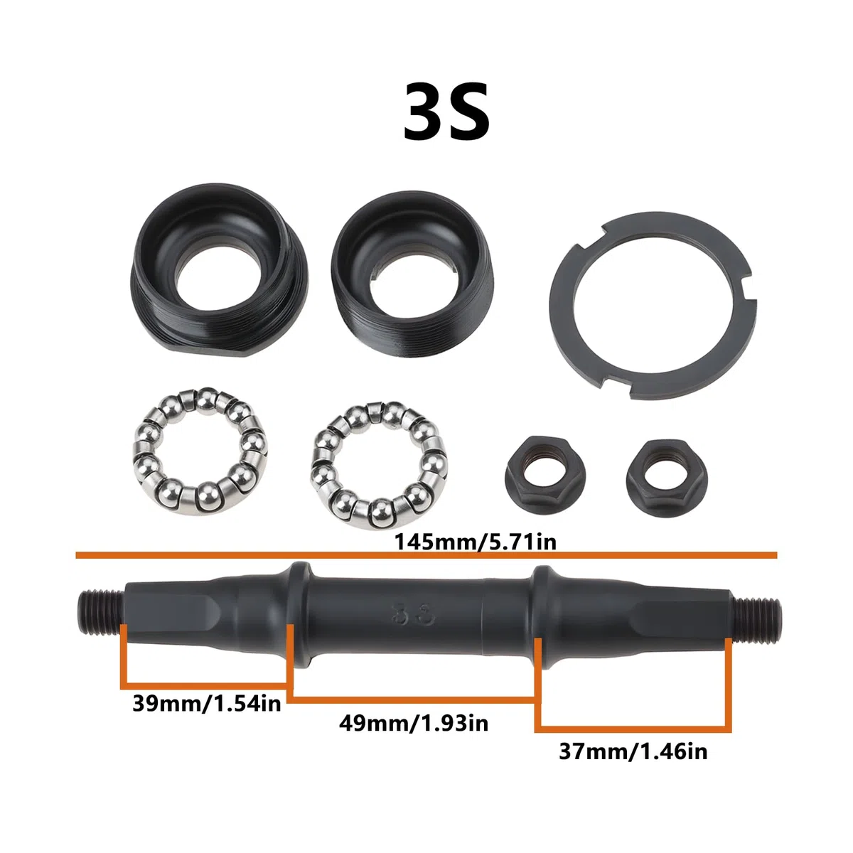 ECSiNG 1 Juego de Ejes Y Pedalier para La Mayoría de Bicicletas Estándar Compatibles con Platos de 68 X 110 Mm A 68 X 132 Mm.