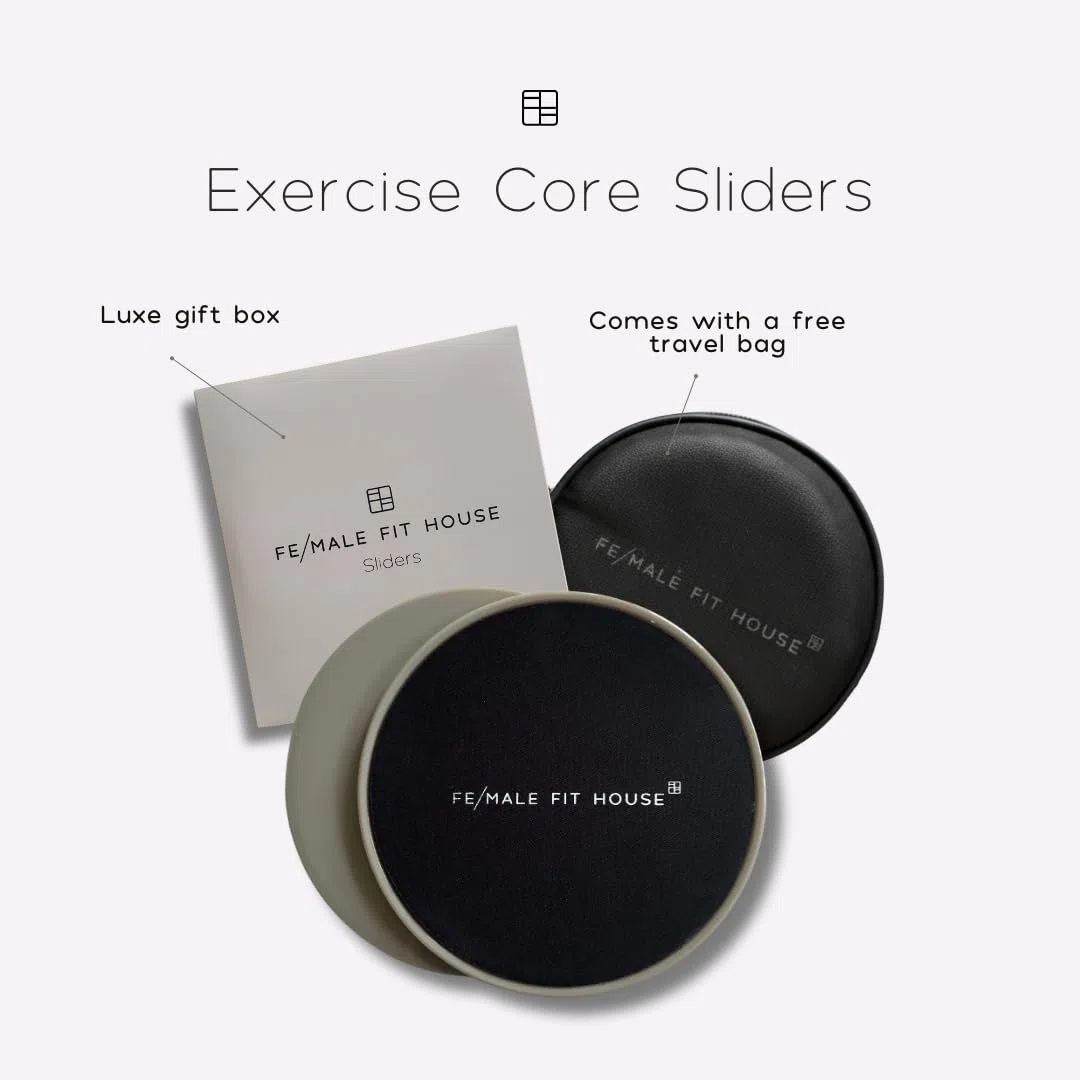 Sliders de entrenamiento para mujer Fithouse – Dual Sided, Lightweight Core Sliders for Pilates & Home Training (Juego de 2)