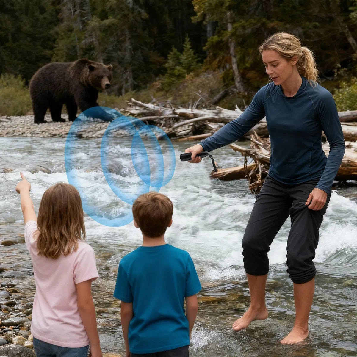 Bear Air Horn: Alarma de Seguridad eléctrica, de Alto decibelio, Repelente de Vida Silvestre al Aire Libre, de Emergencia, Dispositivo de Alerta de senderos | Bocina para mochileros de 1