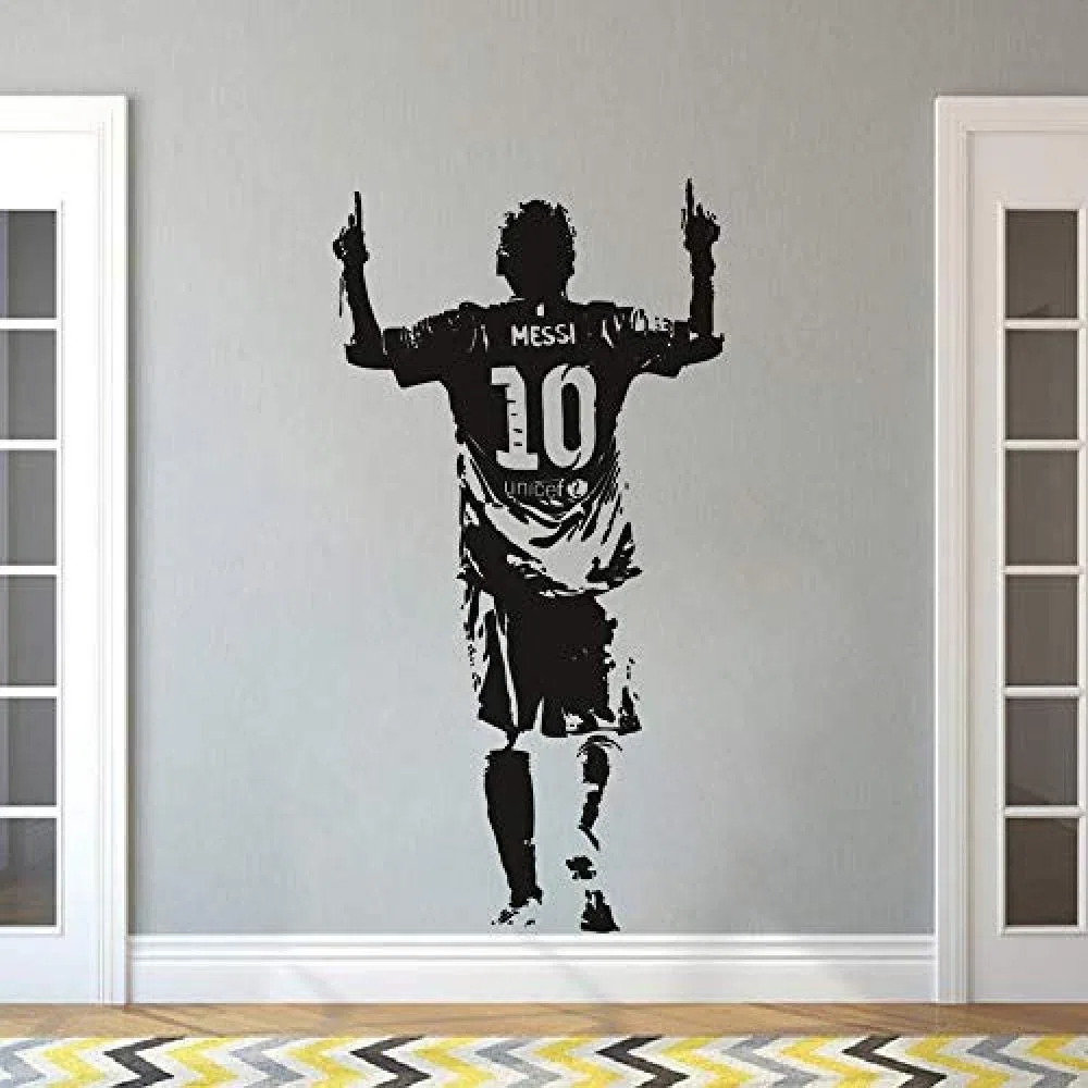 Jugador de fútbol pegatinas de pared Messi football football star tatuajes de pared hogar sala de estar dormitorio murales decorativos pegatinas de vinilo extraíbles 42 * 81 cm