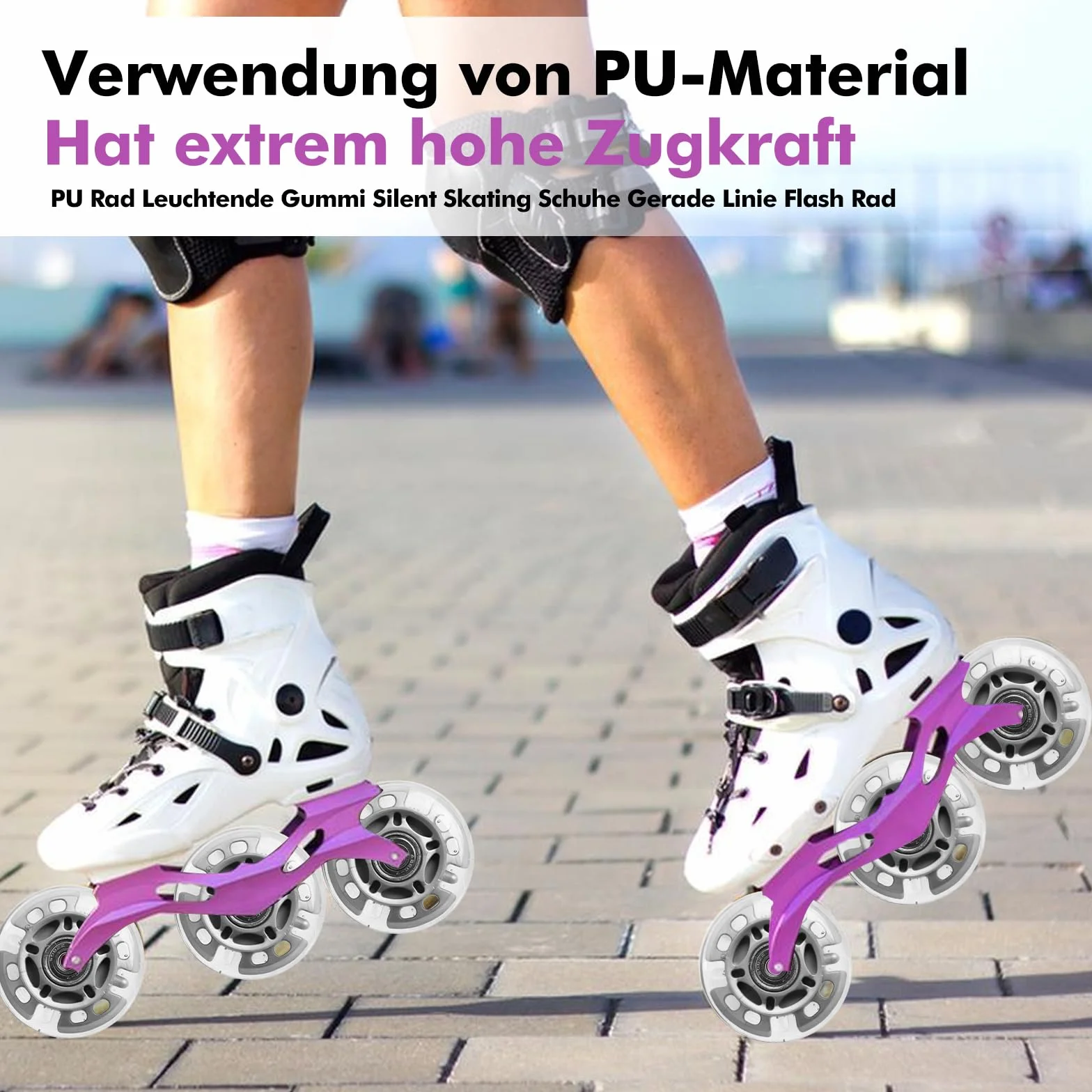 8 piezas de ruedas LED para patines en línea de 72 mm – Ruedas brillantes para patines con rodamientos, ruedas de repuesto para patines y patines de fitness – Ruedas PU universales para niños