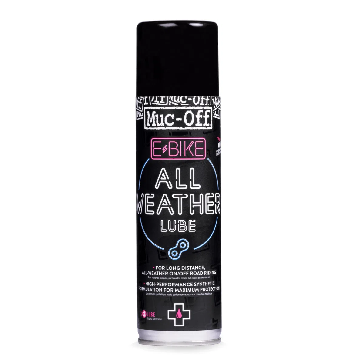 Muc-Off E-Bike All-Weather Chain Lube, 250 Ml - Lubricante de Cadena de Bicicleta E-Bike con Tinte UV - Lubricante de Bicicleta Eléctrica - Formulado para Todas las Condiciones Climáticas