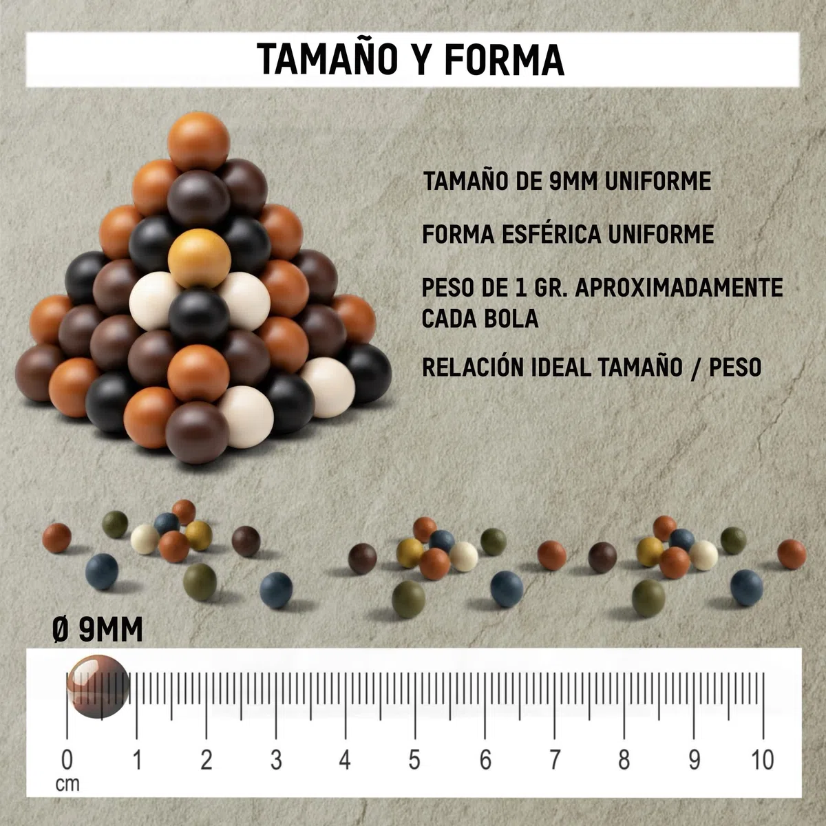 Bolas de Barro para Tirachinas - Munición de Arcilla de 9MM