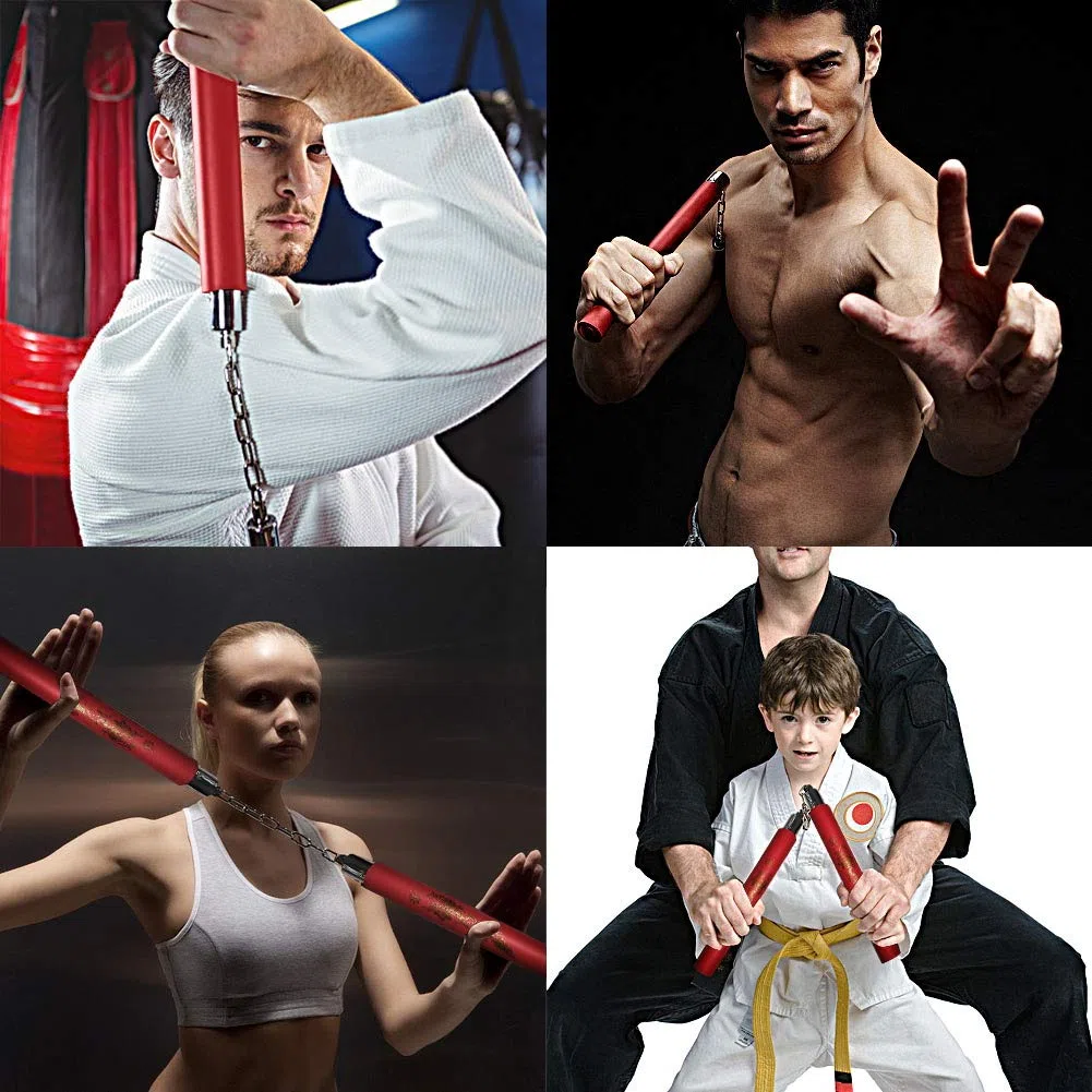 Nunchakus de Espuma Entrenamiento Práctico Nunchucks de Artes Marciales Nunchakus para Niños Adultos y Principiantes,Entrenamiento Portátil Artes Marciales Nunchakus de Espuma