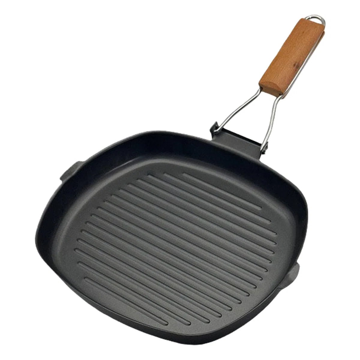 Sartén plegable con revestimiento antiadherente para picnic con asa para almacenamiento y cocina en interiores