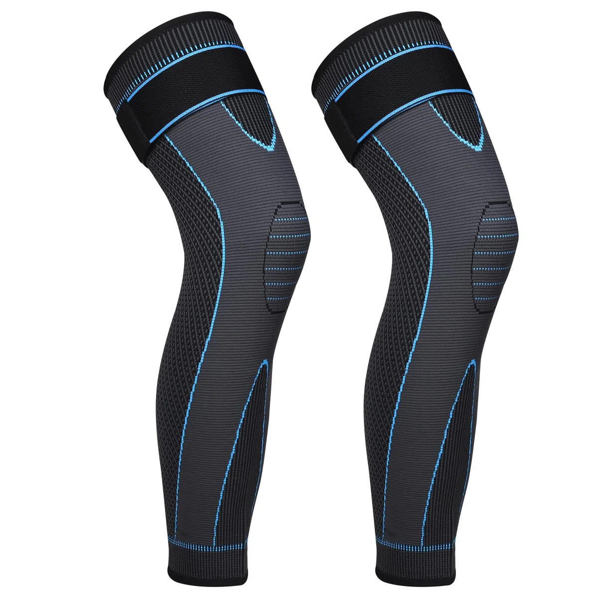 Rodilleras Largas Antideslizante 2 Piezas Rodillera Deportiva Para Hombre y Mujer Ajustable Rodillera Compresion Para Menisco, Artritis, ACL, Correr (Blau, S)