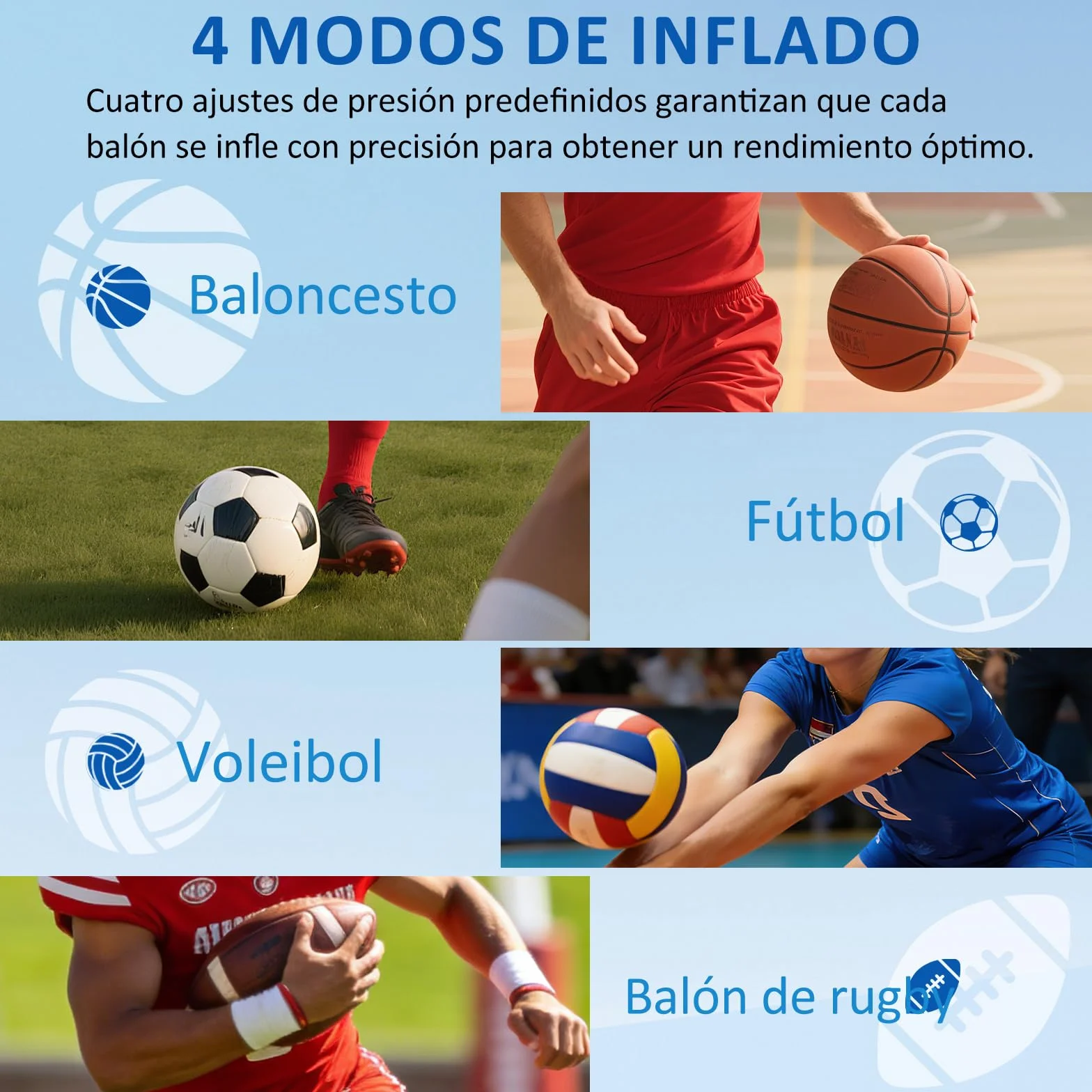 Bomba de Bola eléctrica, Bomba de Aire Inteligente, inflado de Bola rápido portátil con manómetro preciso y Pantalla LCD Digital para fútbol, ​​Baloncesto, Voleibol, Rugby (2 Agujas y 1 Boquilla)