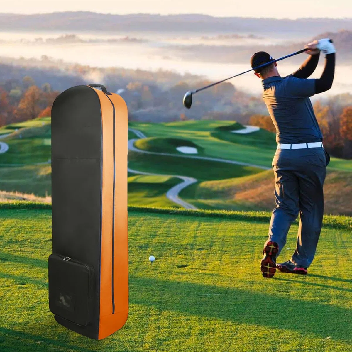 Bolsa de Viaje de Golf para Avión, Bolsa de Golf de Viaje Plegable con Ruedas y Acolchado, Tela de Nailon 630D Impermeable, Portátil Funda Protectora para Palos de Golf y Accesorios para Hombre Mujer