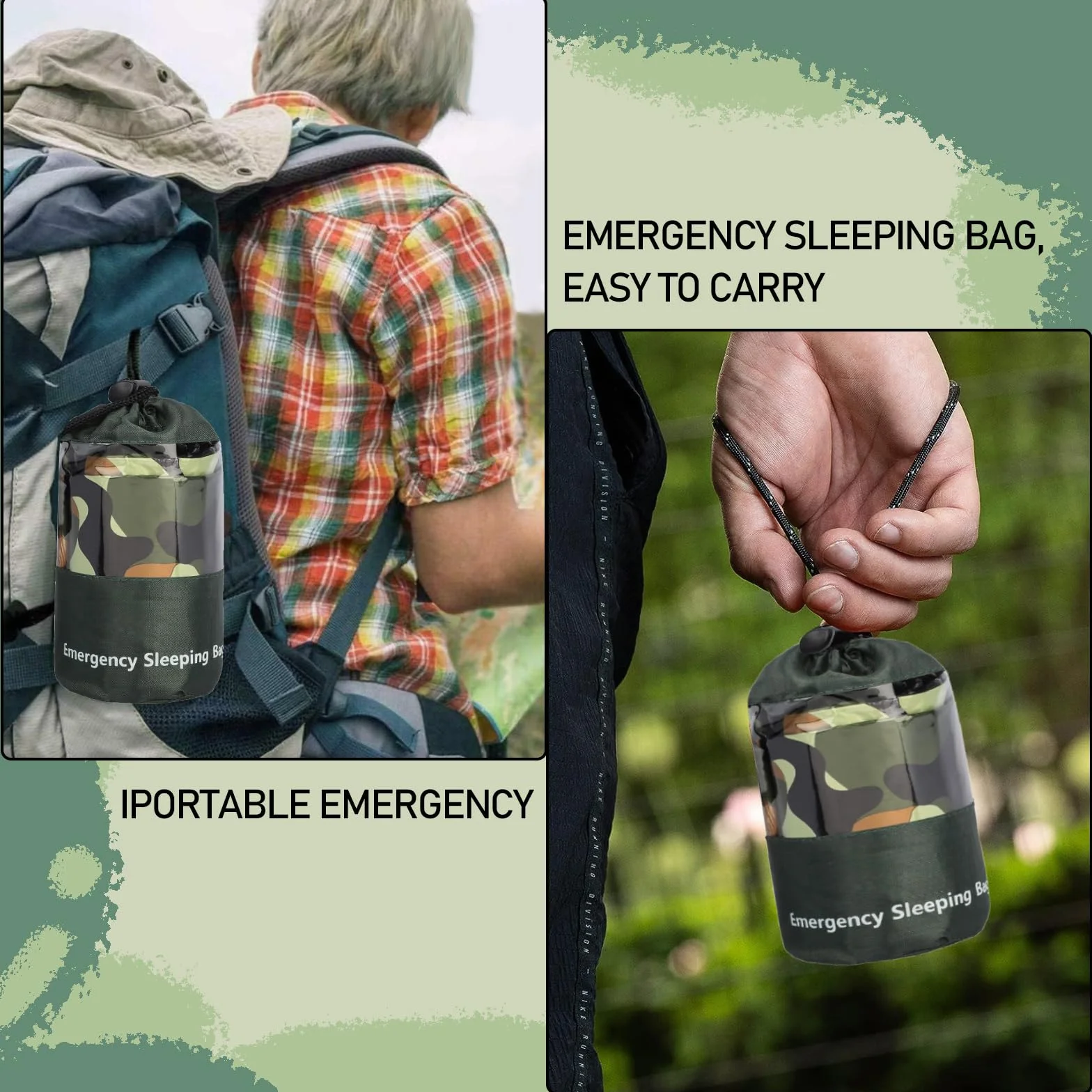 2 Paquetes Saco de Dormir de Emergencia, Saco de Vivac Térmico Ligero e Impermeable, Mantas de Supervivencia Saco de Nailon Portátil para Acampar, IR de Excursión, al Aire Libre