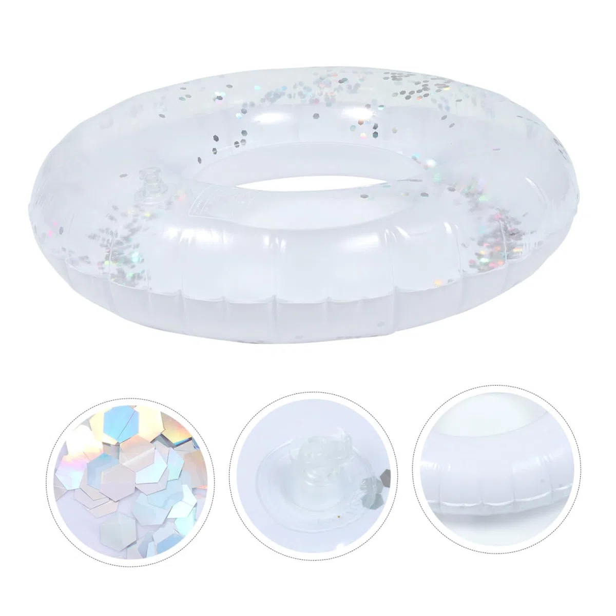 UPKOCH Anillo De Natación De Color Transparente Lentejuelas Flotador Inflable De PVC para Piscina Accesorio para Fiestas Acuáticas