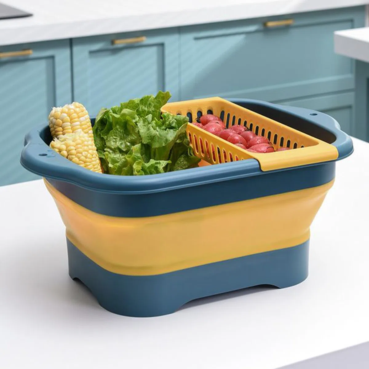 Estación de Lavado de Platos de Camping, Fregadero de Camping Plegable con Tapón de Drenaje - Mobiliario de Cocina para RV para Limpieza de Frutas y Vegetales, Usos de Lavandería
