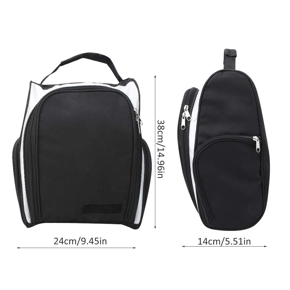 Bolsa para zapatos de golf – Bolsa de transporte de zapatos de golf con cremallera con bolsillos laterales para pelotas de golf, guantes de golf, camisetas y otros accesorios de golf