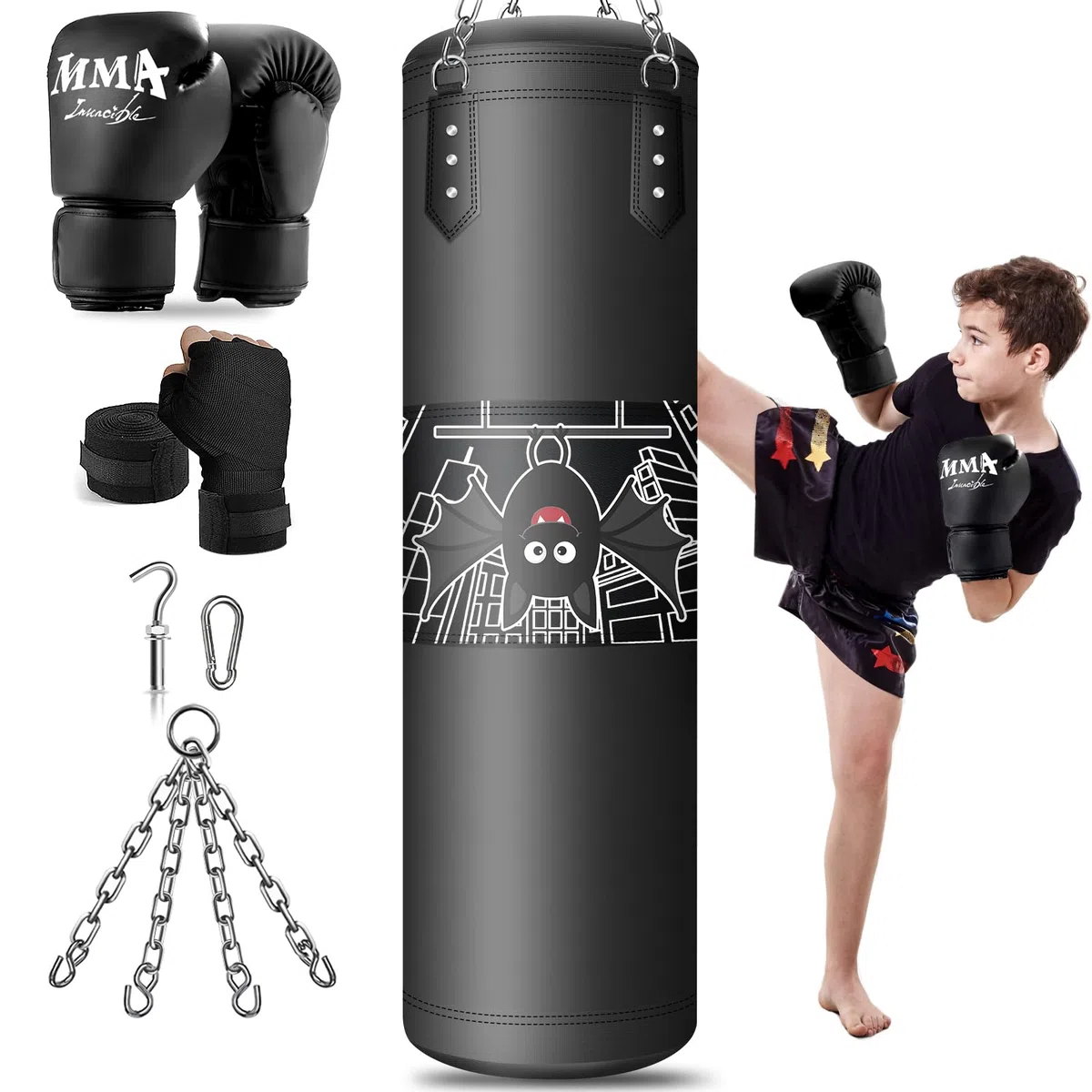 Saco de Boxeo Niños Sin Relleno de 3 a 12 años MMA Kickboxing Boxeo Karate Muay Thai Karate