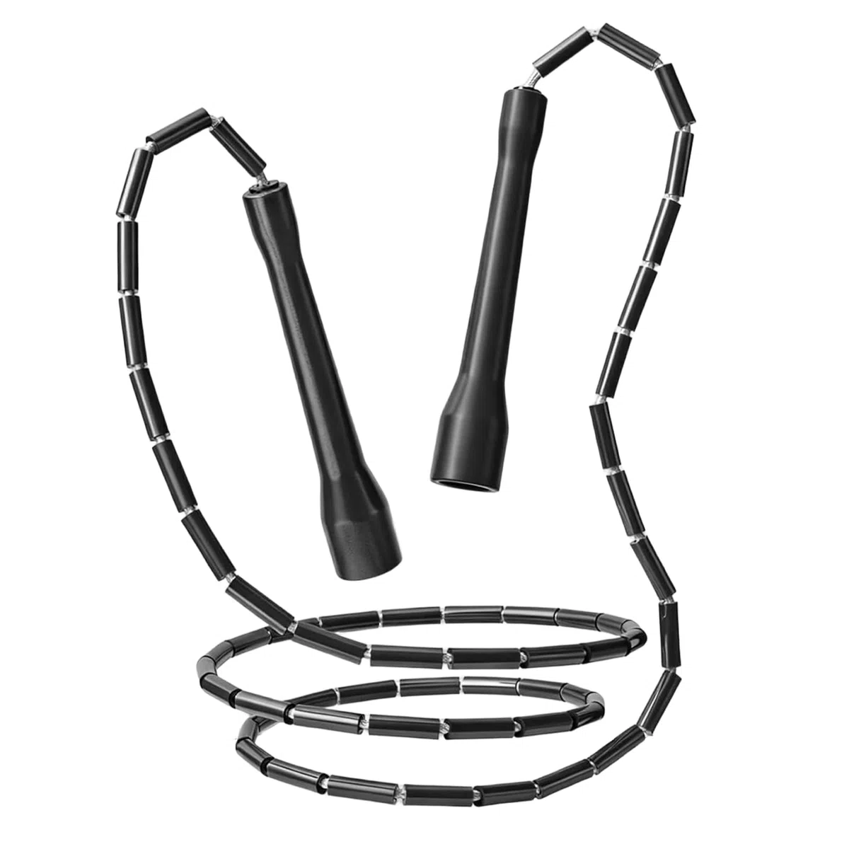 Cuerda de Saltar con Cuentas KOSLEOW Comba Crossfit y Boxeo Ajustable, 2.8m con Cuentas TPE y Mangos Antideslizantes, para Entrenamiento Fitness y Cardio