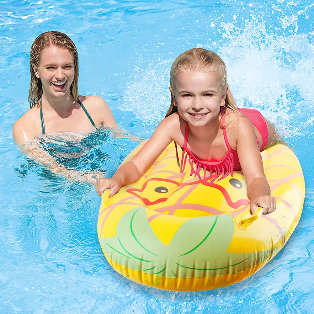 Colchón hinchable para niños, FainFun Schwimmmatratze, Schwimmbrett hinchable para niños con Handhaben, Mini Surf, Bodyboard aufblasbar Schwimmhilfe, Lernen Schwimmhilfe, Lernen Schwimmen