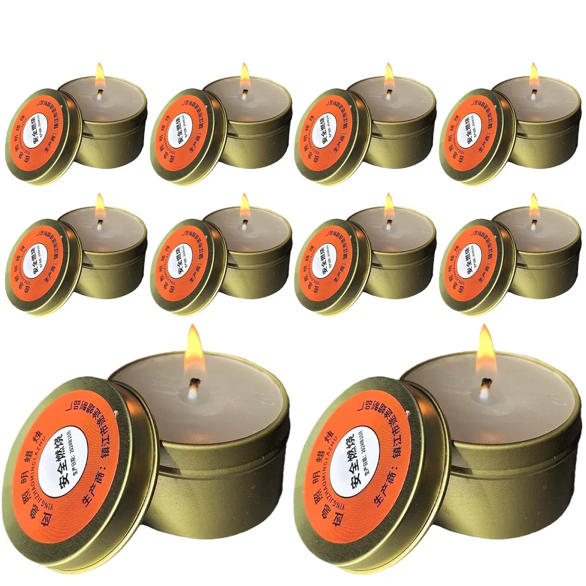 Paquete de 10 velas de supervivencia de larga duración, 20-30 horas de emergencia, velas de emergencia para cortes de energía, supervivencia y actividades al aire libre, vela en tarro para emergen-cy