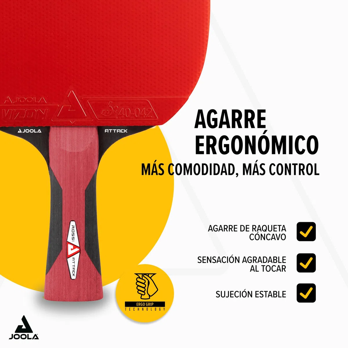 JOOLA ROSSKOPF - Raqueta de Tenis de Mesa aprobada por la ITTF para Jugadores Profesionales o de Club, tecnología Compwood