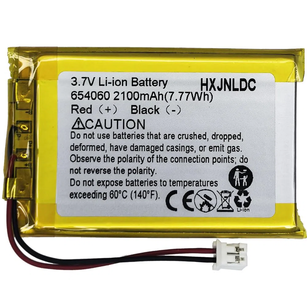 Batería Recargable de polímero de Litio DC 3,7 V 2100 mAh 654060(704060) Adecuada para sustituir baterías integradas de 2 Cables en Dispositivos electrónicos de 3,7-5 V y Luces LED.