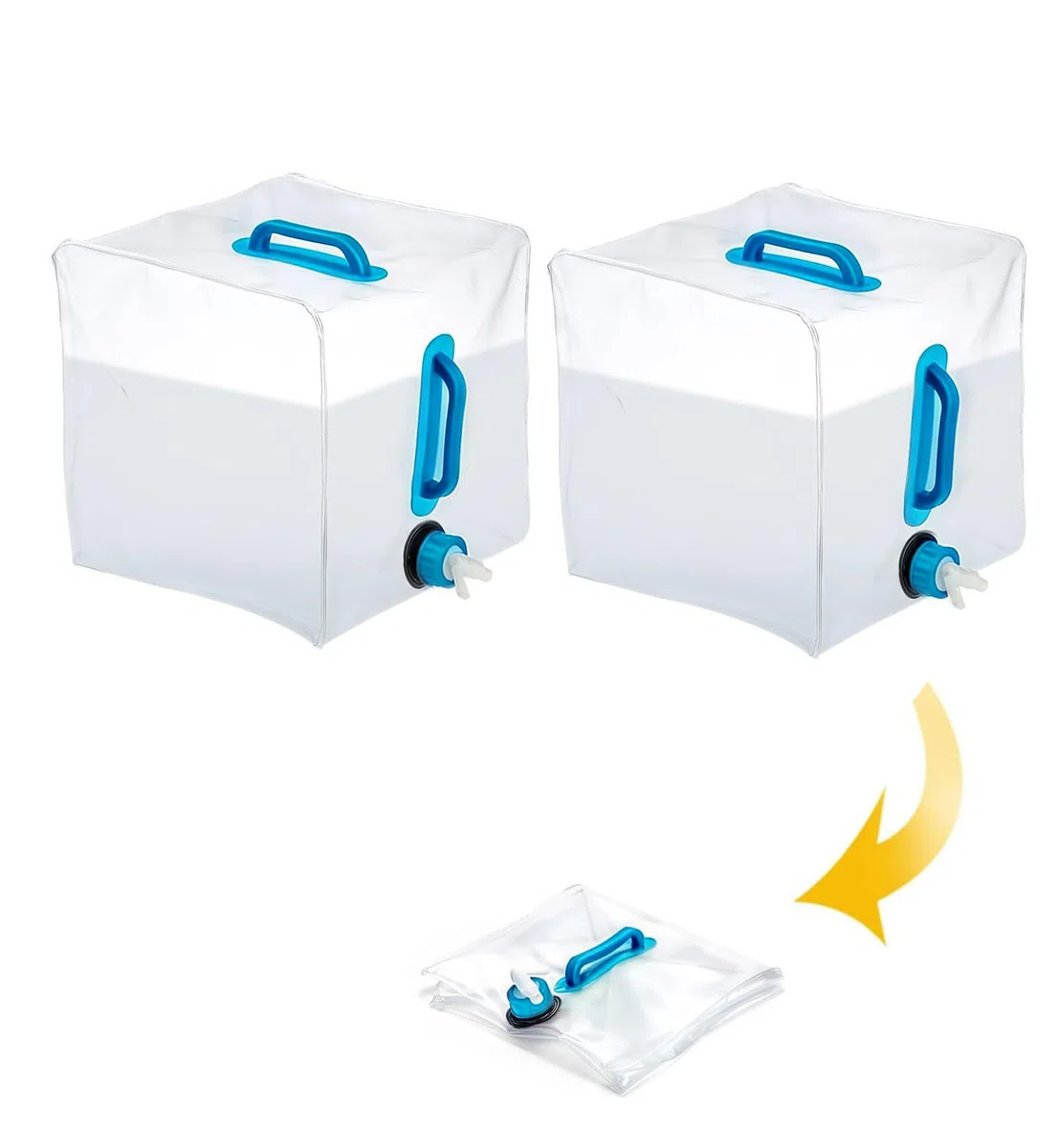 dellyy Bidon Agua Plegable con Grifo, Garrafa Agua Plegable, para Lavar Frutas y Yerduras, Ducharse, Hacer Barbacoas, IR de Picnic, Acampar y Viajar