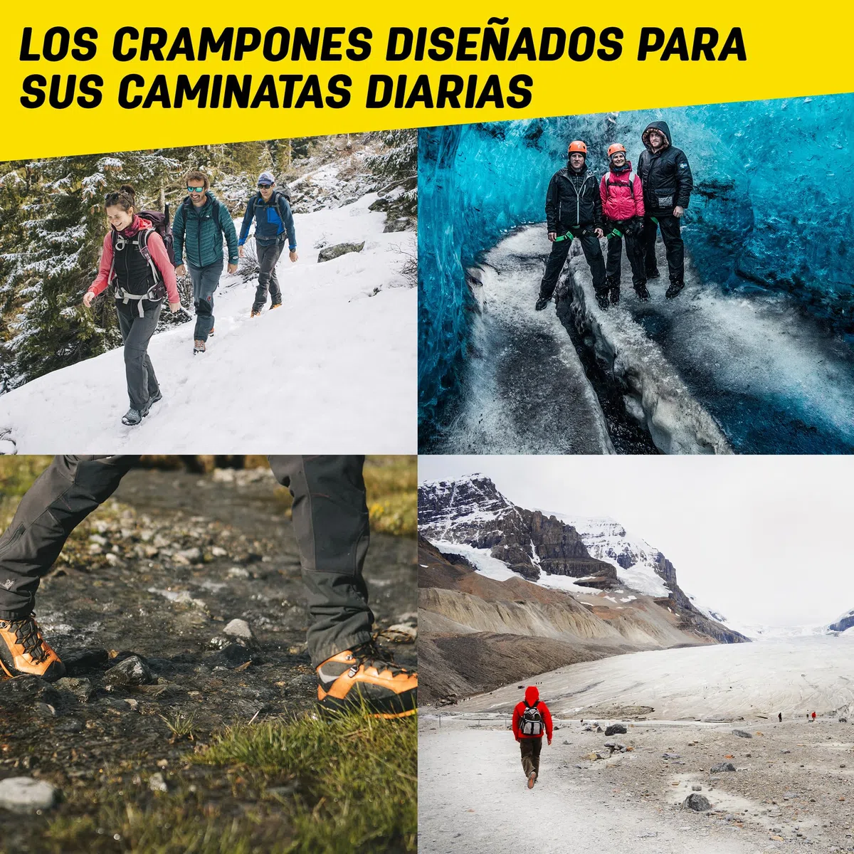 Sidas Crampones de Nieve, Zapatos de Senderismo o de Ciudad, Botas de Nieve, Crampones antideslizantes para el invierno, 9 puntas de metal, para Hielo y Nieve Duro
