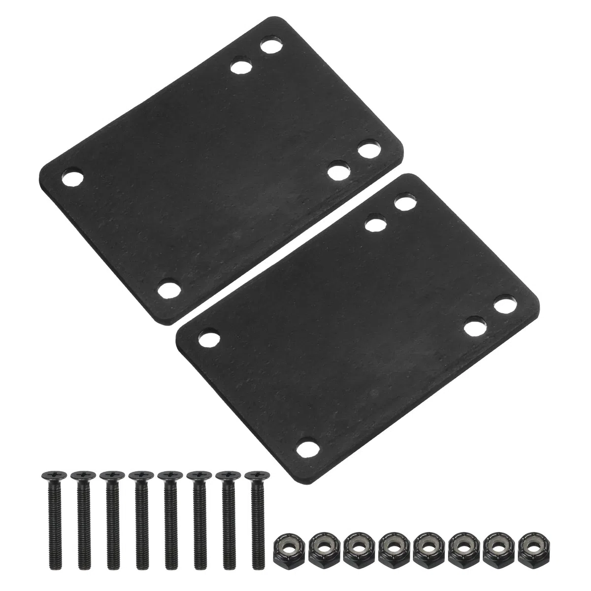 PATIKIL Juego de Almohadillas Elevadoras para Monopatín de 3 mm/1/8 con Kit de Tornillos 2 Juegos de Almohadillas de Cuña Inclinadas de PU de 29 mm y Pernos de Montaje Negro