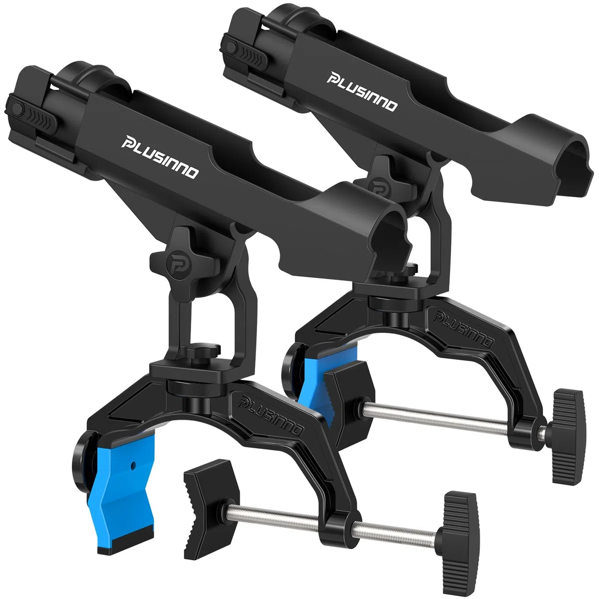 PLUSINNO Paquete de 2 Soportes para caña de Pescar para Barco, Soporte Mejorado para caña de Pescar con Abrazadera ampliada, Innovador diseño en Forma de V Doble, Apto para Pesca de Barco de Tubo