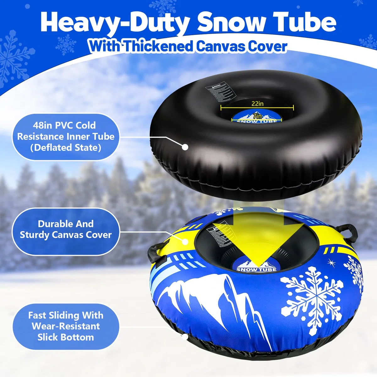 ZMLM Tubo de nieve resistente azul