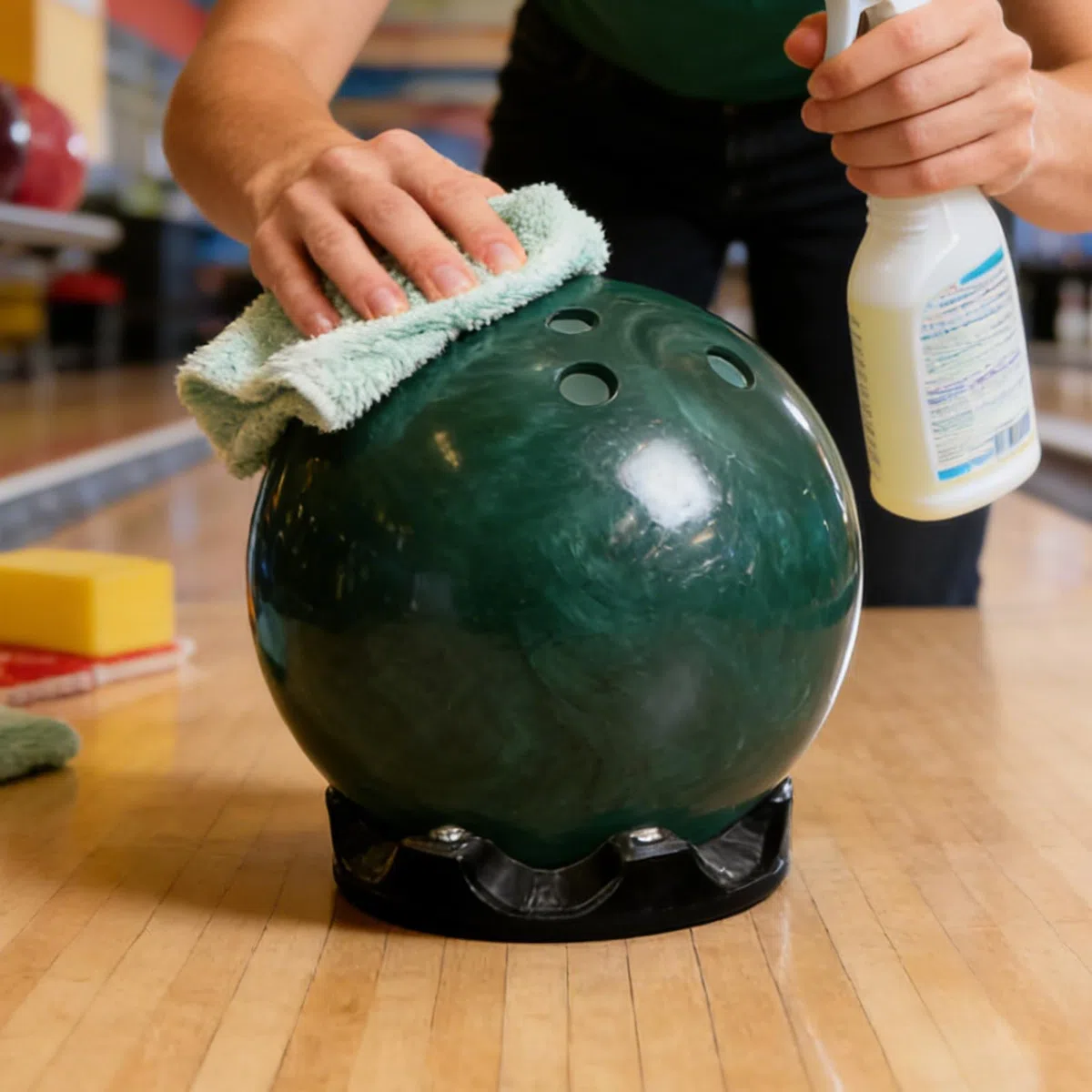 Portabolas para Bolas de Bolos | Base para Limpieza de Agarre Multiángulo | Spinner Giratorio para Bolas de Bowling,para Entreno Rendimiento Partidos Hogar Club Exterior Hombres Mujeres