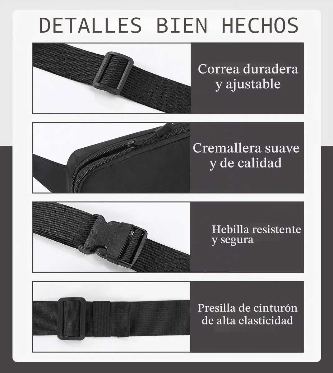 MoKo Riñonera Deportiva para Hombre Mujer, Cinturón Running Universal con Correa de Bandolera Ajustable y Cremallera para Deporte Senderismo Ciclismo Viaje, Bolsa Bandolera de Cintura de Nylon