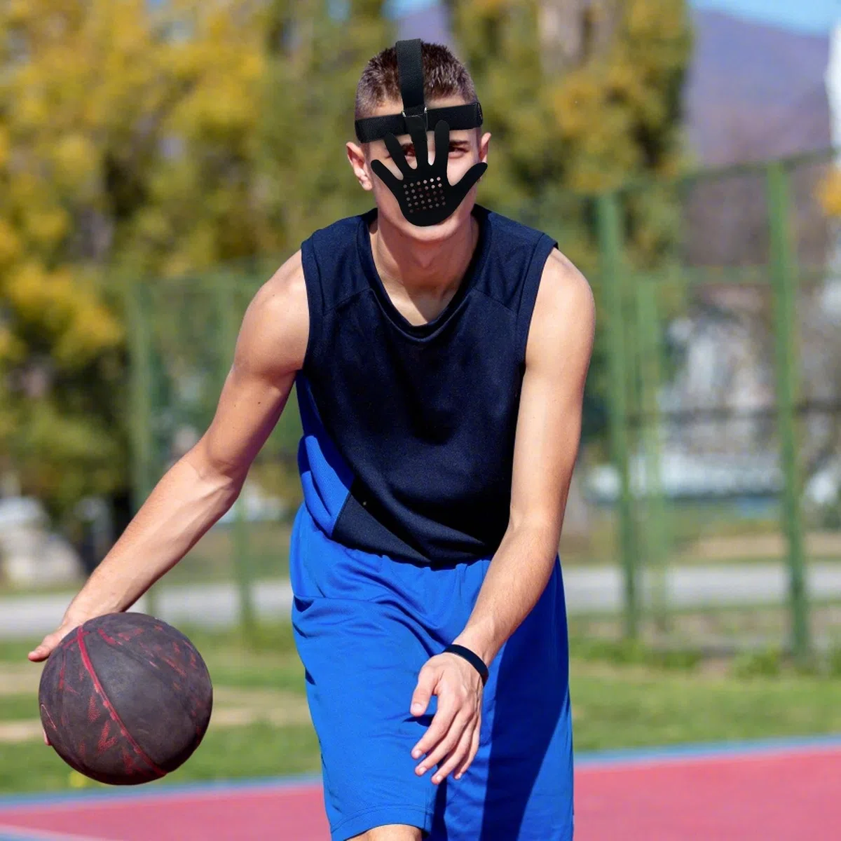 Máscara de entrenamiento de disparos que bloquea los ojos, máscara de baloncesto, máscara facial de baloncesto, máscara de entrenamiento de resistencia de tiro, equipo de entrenamiento de
