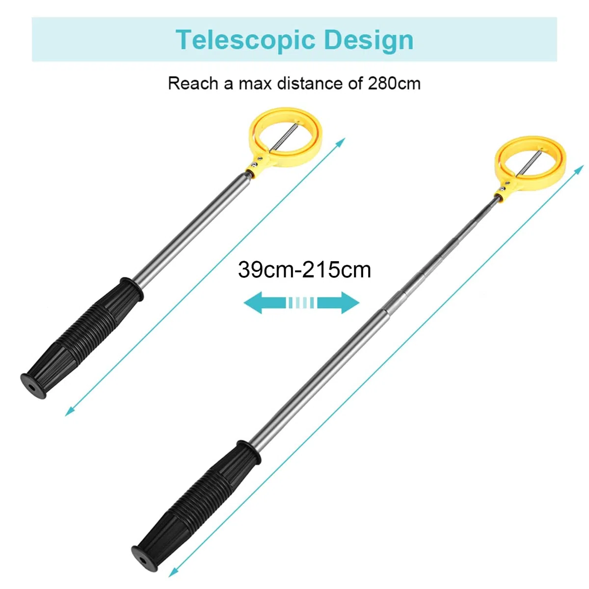 Recogebolas de Golf, Recogedor Telescópico Acero Inoxidable Amarillo para Jugadores de Golf, Entrenamiento en Campo y Practica de Precisión