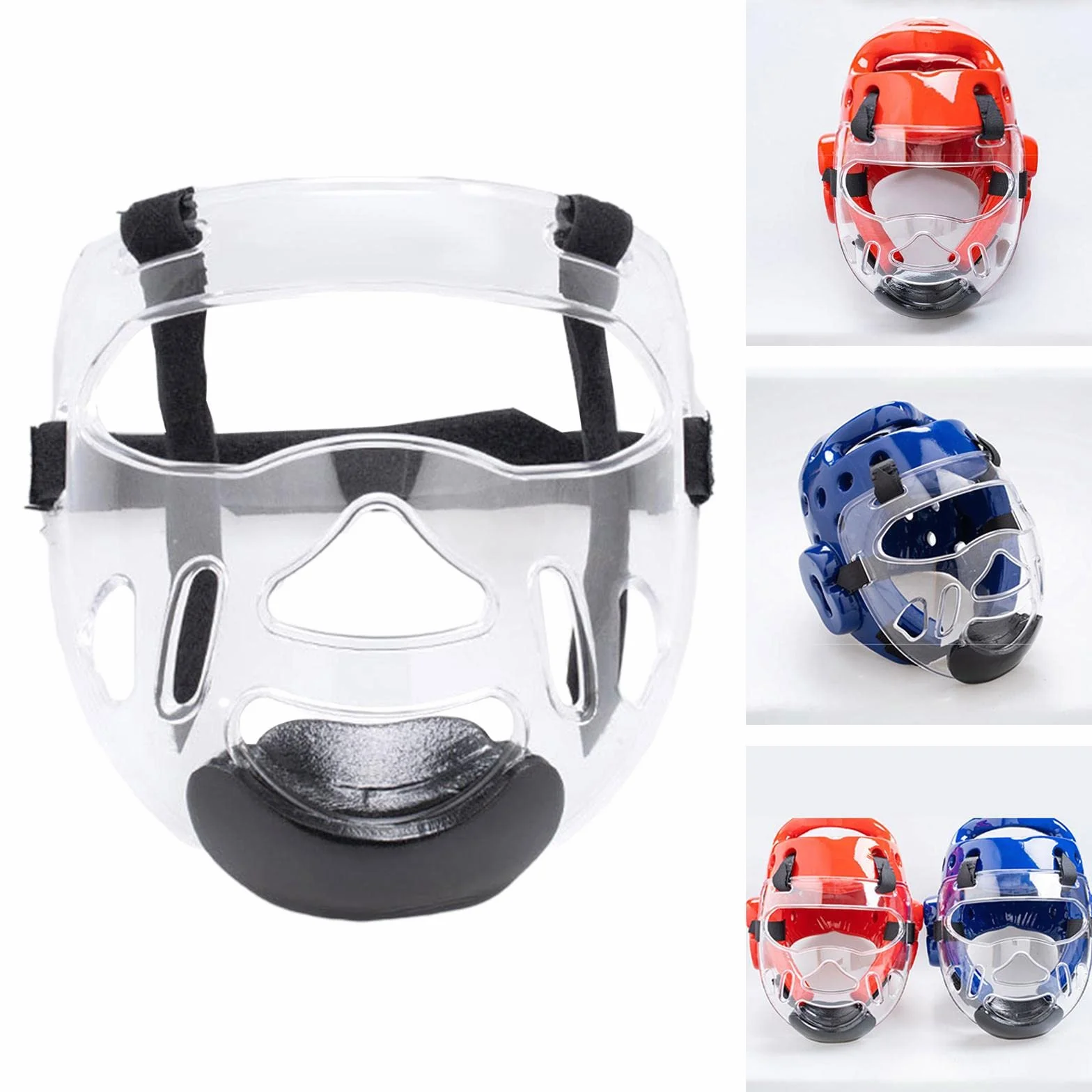 Harilla Máscara Transparente de Taekwondo Protectora Desmontable Engrosamiento Protector Facial Cubierta de Cabeza Cubierta de protección Facial Engranaje de