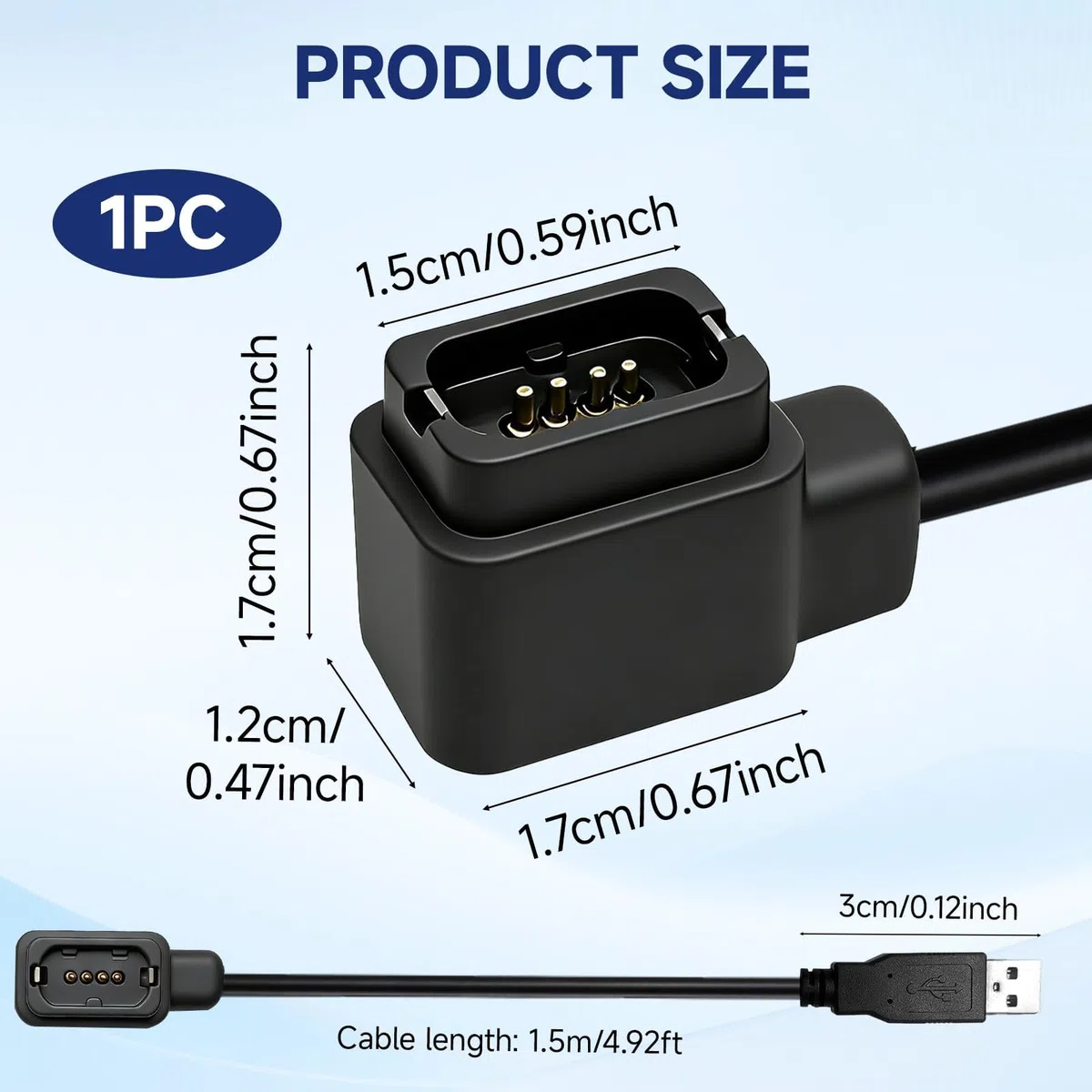Cable de Carga Ew-Ec300 Compatible con Shimano Di2(R8170/R9250/R7170/RX825), 12-Velocidades Cargador de Desviador Trasero Electrónico para Rennräder Mountainbikes - 1.5M