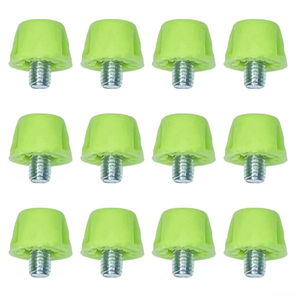 Paquete de 12 tacos de repuesto para zapatos de fútbol para botas de fútbol en 7 mm y 10 mm (verde 7 mm + 10 mm)
