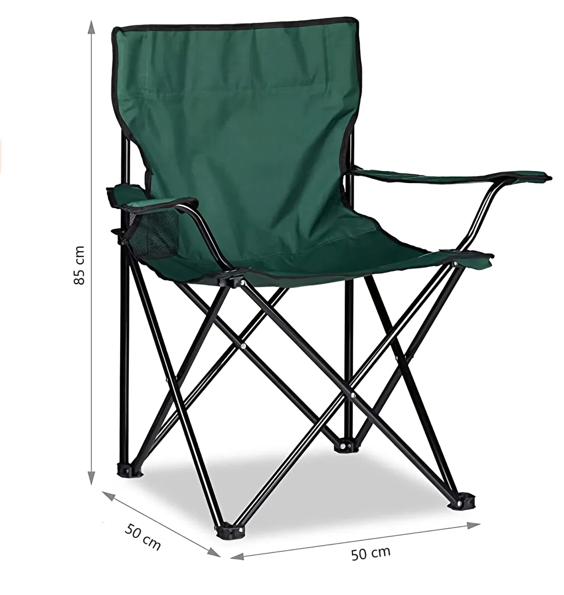 Silla Plegable Camping Ligera - Silla de Exterior Ideal para Acampada, Picnic o Pesca - Silla con Portavasos (1, Verde)