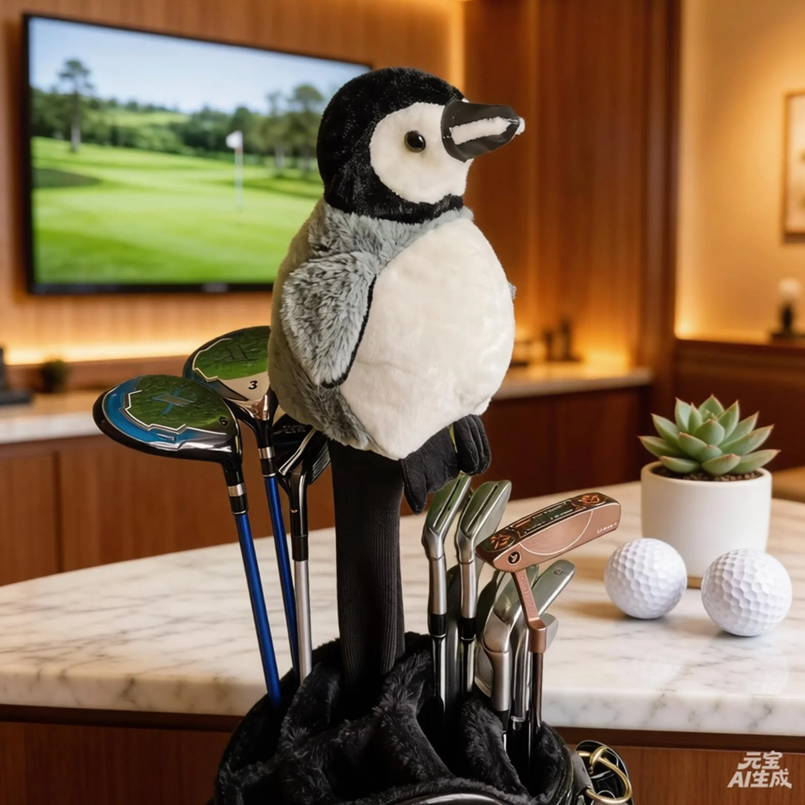 dPois Protector de Cabezal para Palo de Golf Estilo Pingüino Funda Suave para Madera Accesorio Deportivo