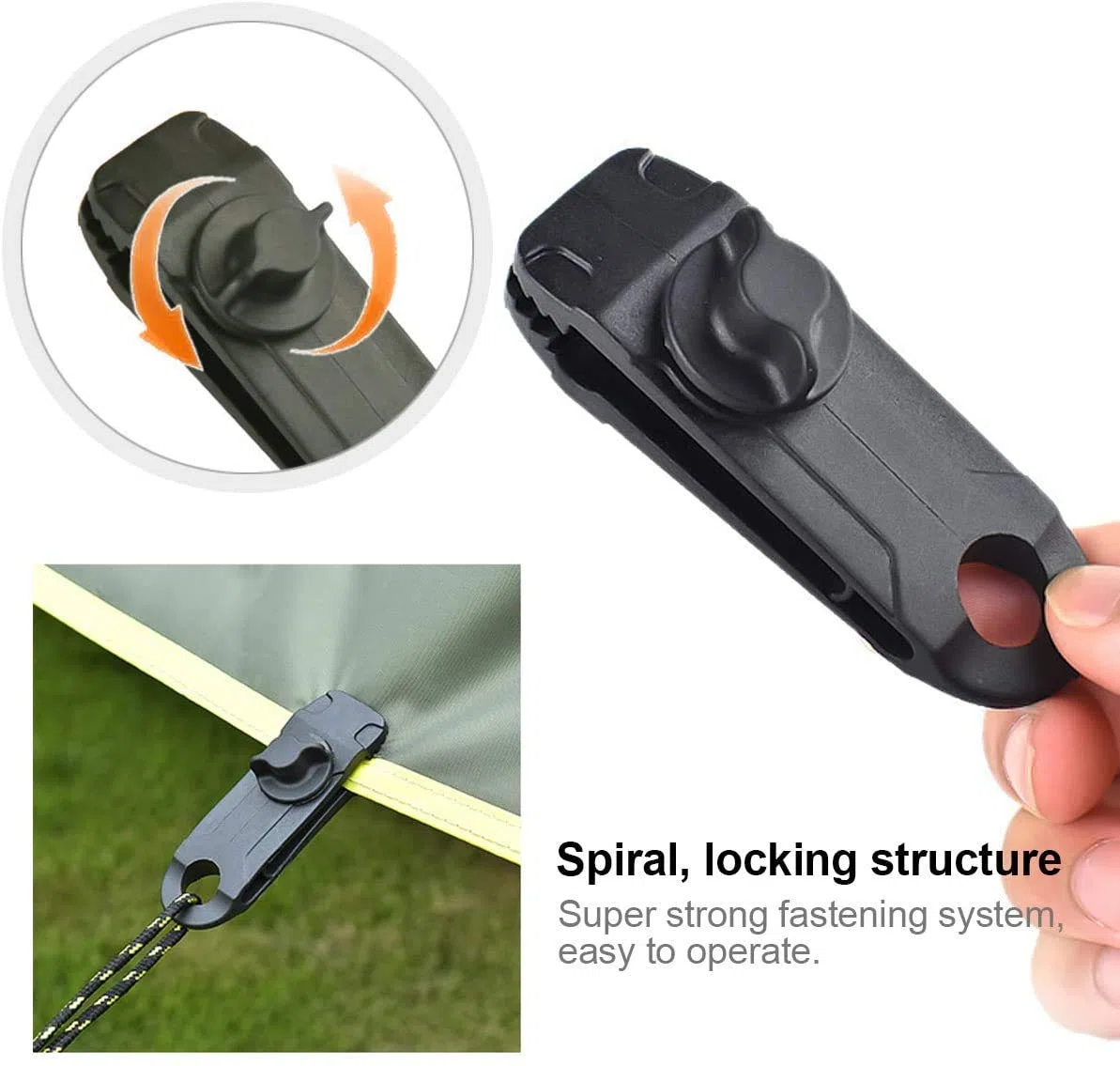 LATERN 10 Piezas Clips de Lona, 8CM Plastico Clips de Tienda Abrazadera de Toldo Clip de Bloqueo Instantáneo para Carpas Cubierta Sofá Lona Cubierta Barco Cubierta Piscina Camping Al Aire Libre