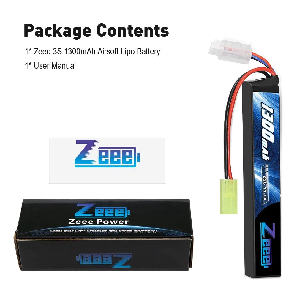 Zeee 3S Lipo Batería 11.1V 25C 1300mAh RC Batería para Airsoft