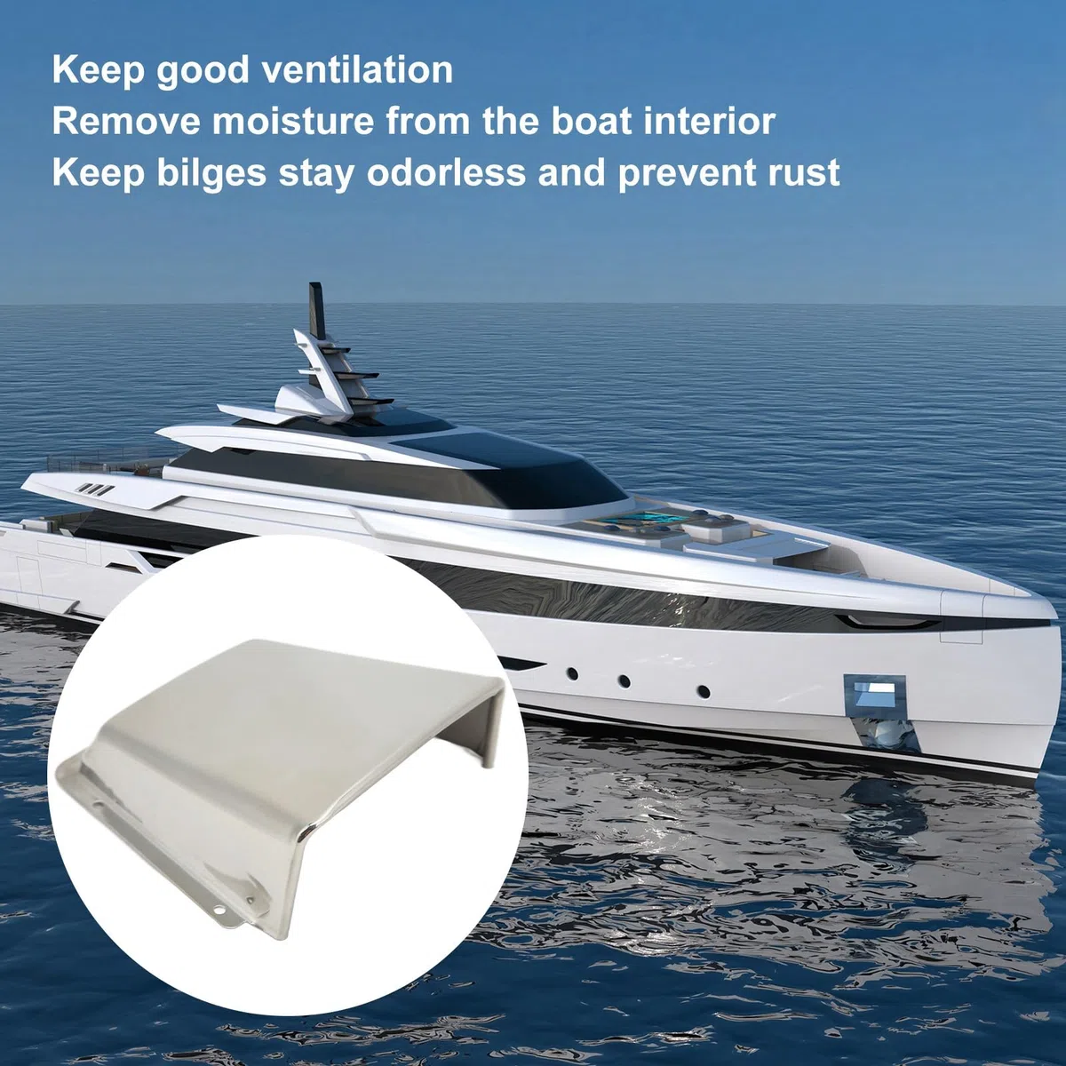 Cubierta de Ventilación Marina de Acero Inoxidable 304 con Base de Nylon a Prueba de Humedad Ventilador de Toma y Escape para Barcos y Yates